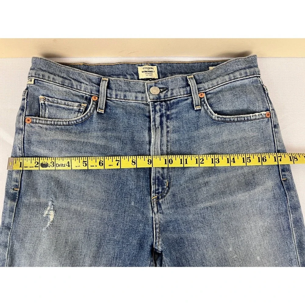 Citizens of Humanity Denim Shorts Womens 28 Blue Excellent Raw Hem Distressed